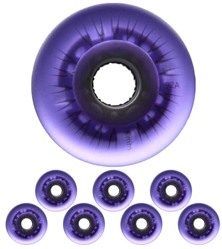 Inline-Skate-Räder, 92 A, 72 mm/76 mm/80 mm, LED-Leuchtrollen, Ersatz-PU-Räder, leuchtende, helle Räder, 8 Stück, Lila, 72 mm
