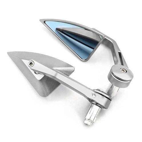 Kettennieter Motorrad Motorrad Lenker Rückansicht Seitenspiegel CNC Aluminium Für Svartpilen 401 250 701 2013-2020 2021 Moped Zubehör Spiegel Motorrad(Silver)