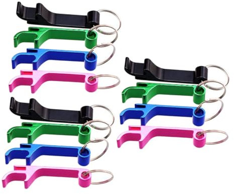 MAGICLULU 14pcs Aluminum Alloy Bottle Opener Keychain Keychain Bottle Opener Shareable Creative Design Multi-Purpose