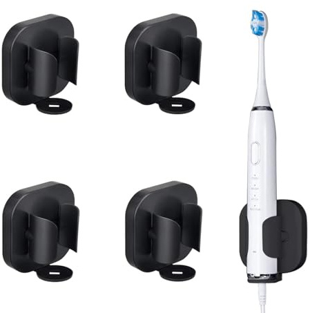 4 Pack Elektrische Zahnbürstenhalter Zur Wandmontage Stark Klebende Elektrische Zahnbürstenhalter Ohne Bohren Halterung Elektrische Zahnbürste Für Elektrische Zahn-Bürste,Zahnpasta,Gesichtsreiniger