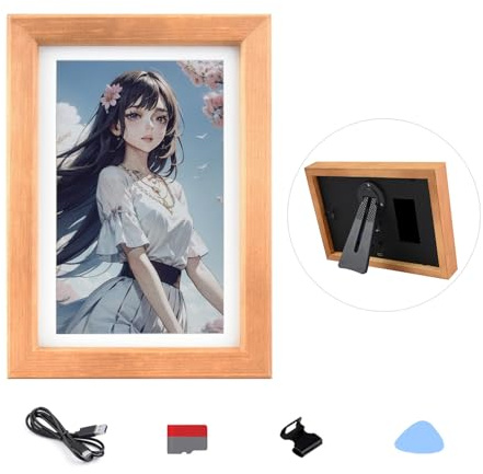 Waveshare 7.3inch E6 Full Color E-Paper With Solid Wood Photo Frame, Ultra-Long Standby, 800 x 480 Resolution(Batteries NOT Included)
