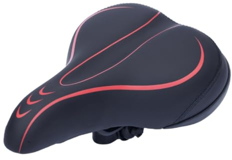 Happyyami 1Stück Aufblasbarer Fahrradsattel für Mountainbike und Rennrad Ergonomisches Design mit Druckentlastung und Stoßdämpfung Komfortable Belüftung Geeignet für Standard-sattelstützen Schwarz-rot