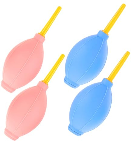 Healvian 4 Stück Luftgebläse für Wimpernverlängerung Gummi und Nylon Sanft zur Haut für Hause Blau und Rosa