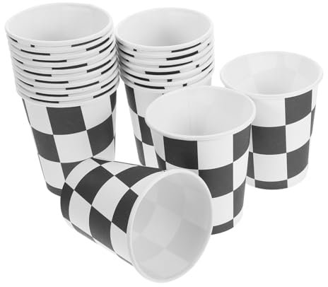 Abaodam 20 Pezzi Coppa Del Partito Di Corsa Tazze Da Tè Di Carta Tazzine Da Caffè Da Asporto Tazza Di Tè a Bolle Tazza Stoviglie Per Feste Decorazioni Per Feste Con Auto Da Corsa Carta