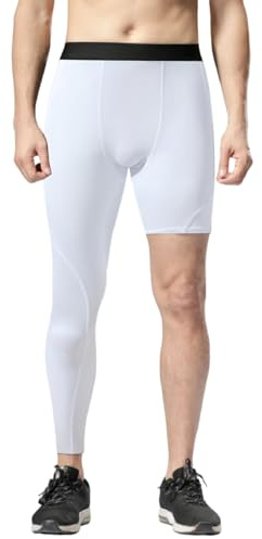 pvucpot Pantaloni da Compressione a Gamba Singola da Uomo 3/4 Pantaloni da Basket da Corsa Atletici Leggings Strato Base,Pantaloni Termici Uomo