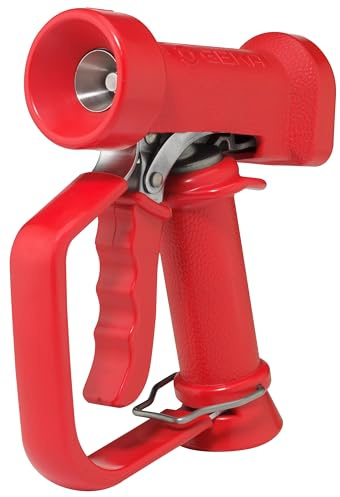 GEKA Pistola Professionale per Pulizia Acqua Calda (Rosso, Max. 24 Bar, Max 95°, Regolabile in Modo Continuo, Filettatura G1/2, Rivestimento EPDM, Pulizia, radiatori ad Acqua Calda, Industria