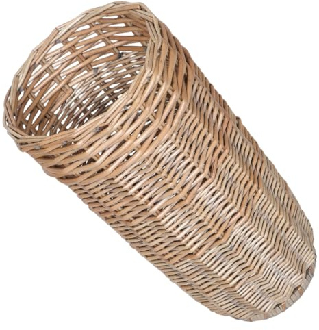 Yardenfun Rattan Umbrella Storage Basket Woven Willow Freestanding Indoor Walking Cane Organizer Rustic Wicker Stand for Entryway Hallway
