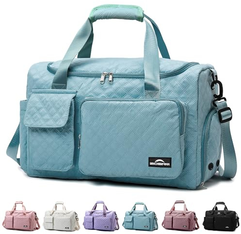 ZIOSINM Sporttasche Damen, Reisetasche Damen mit Nassfach | Wasserdichter Reisetasche Handgepäck mit Schuhfach Weekender, Schwimmtasche, Kleine Sporttasche für Kinder Mädchen und Jungen