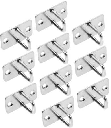 Sosoport 10 Pcs Electronic Cabinet Lock Kit Stainless Steel Pinch Plate Hooks for Drawer and Display Cabinet Locking, Hidden Swivel Hooks for Storage Drawers and Electric Lock Systems