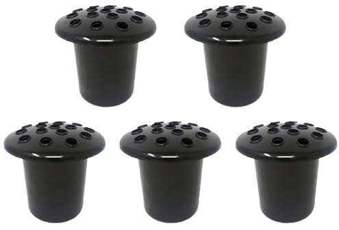 DREONVU Vasi commemorativi per tombe, con coperchio, in plastica resistente, con inserto in vaso per tombe, decorazione per tombe, colore nero, confezione da 5