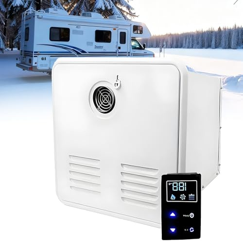 aromaoveite Tankless Rv Water Heater, 5,000 Btu Camper Water Heater, Thermostatic Control, With 15 X 15 Door, 12v Dc, Stainless Steel, For Rvs/Campers white