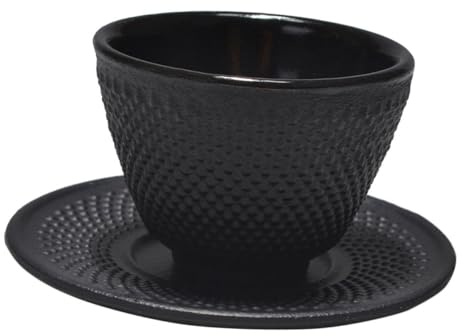 POPETPOP Service à Thé en Fonte Soucoupe Mini Tasse à Thé Kung Fu Rétro en Fer Chinoise pour Maison