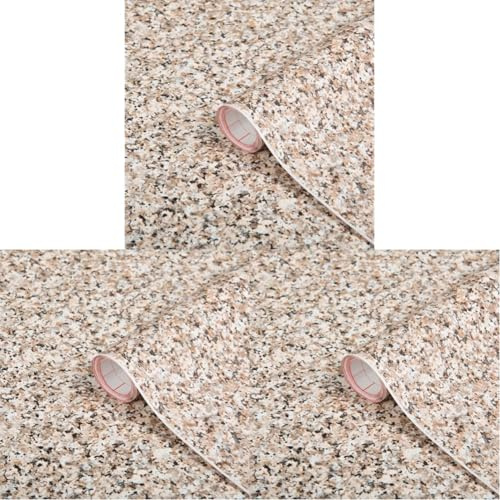 d-c-fix Möbel-Klebefolie Porrinho Beige, 45 cm x 2 m - abwaschbare und Selbstklebende Deko-Folie für Küche, Schrank, Tisch & Fensterbank - modern & nachhaltig (Packung mit 3)