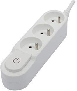 Chacon Bloc multiprise 3x16A - 3500W - câble H05VV-F 3x1,5mm² - 3m - Blanc