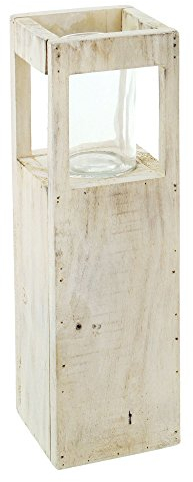 FRANK FLECHTWAREN Windlichtsäule Shabby-Charme