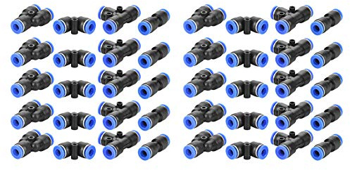40Pcs 4 Shapes 1/4Air Push-Schnellkupplungen, Schnellkupplung Zum Einstecken von Wasserrohrverschraubungen