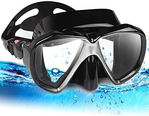 Maschere da immersione Unisex Adulto, Maschera Subacquea con Vetri Temperati, maschera da snorkeling occhialini da sub in Silicone di Alta qualità