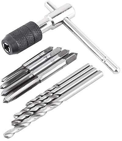 9PCS / Tarauds À Vis Et T En Forme De Clé et Peu De Forage Filetage Taraudage Trousse À Main