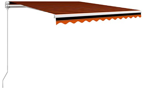 vidaXL Einziehbare Markise Handbetrieben 350 x 250 cm Orange und Braun