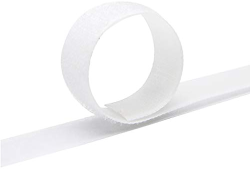 MEEYI Klettband Selbstklebend Stoff 25m, Klettband Beidseitig KlettverschlüSse Schnallen und VerschlüSse Klebepads, für Fliegengitter Zum Kleben. - Weiß 1.6cm Breit