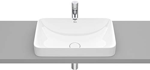Roca,INSPIRA,SQUARE - Lavabo de FINECERAMIC® de encimera,Blanco,550mm x 370mm x 75mm,A327534000