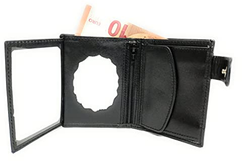 YOJAN PIEL Cartera Portaplaca En Cuero Negro para Policía Local, Guardia Civil y Seguridad Privada | Complementos para Hombre de Estilo Atemporal y Elegante Originales