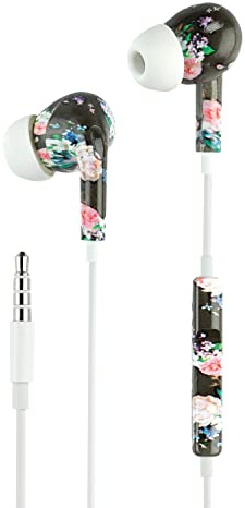 Music Sound | AURICOLARI Fantasy In-Ear | Auricolari con Filo e Microfono - Jack 3.5 Mm - Fantasia Fiori, One Size