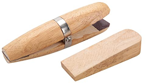 Joyzan Ring Clamp Wooden, Wood Jewelers Holder Benchwork Hand Tool Wedge Leather Jaw Stone Setting Engraving Jewelry Professional Making Holding Locking Polishing Repairing Vice Small Delicate Part