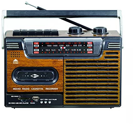 LETTORE STEREO CASSETTE MUSICASSETTE RADIO REGISTRATORE USB + SD VINTAGE LETTORE PORTATILE ANNI 80 AUDIOCASSETTA - DISCORAMA®