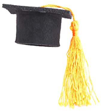 Abaodam Mini Doctorial Hat Tassel Wine Bottle Toppers Tear-Resistant Fabric Party Favors Table Decorations for Graduation Christmas (Yellow)