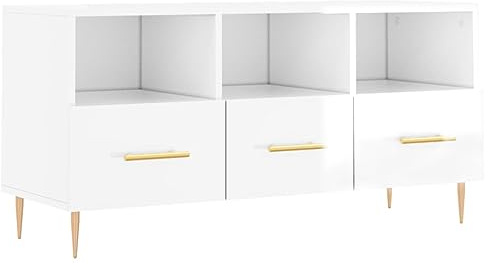 vidaXL TV-Schrank Hochglanz-Weiß 102x36x50 cm Holzwerkstoff