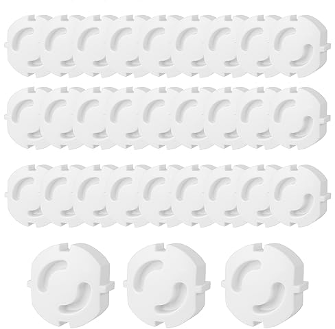 WUDQIJI Steckdosen Kindersicherung 30 Stück Steckdosensicherung Steckdosenschutz zum Stecken Kindersicherung für Steckdosen Babysicherung Steckdose für Steckdose steckbar(weiß)