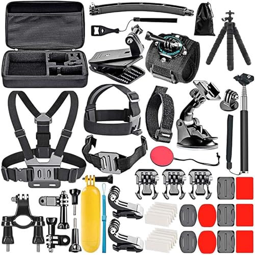 Action Camera Accessories Compatible with GoPro, Insta360, DJI Osmo, AKASO, and More. 50 in 1 Kit.