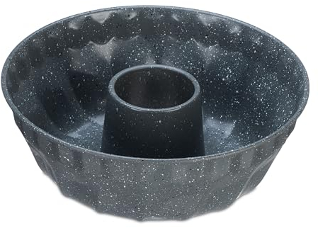Relaxdays Stampo a Spirale per Ciambellone, Antiaderente Ø 25 cm, Acciaio al Carbonio, per Torte e Dolci Rotondi, Grigio