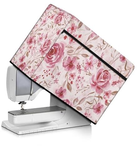 Suhoaziia Rosa Rosen, staubdichte Nähmaschinen-Abdeckung, leicht, waschbar, Nähtisch-Hülle für Standard-Nähmaschinen, Zuhause, Wohnzimmer, Nähtischdekoration