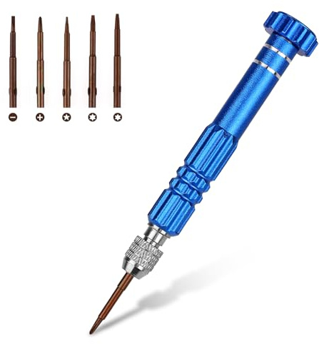 5 in 1 Mini Schraubendreher Set Feinmechaniker Schraubendreher 5-in-1 Schraubenzieher Multifunktionaler Feinschraubendreher für Elektronik Phone Laptop Computer Uhr Brillen Schmuck, Blau