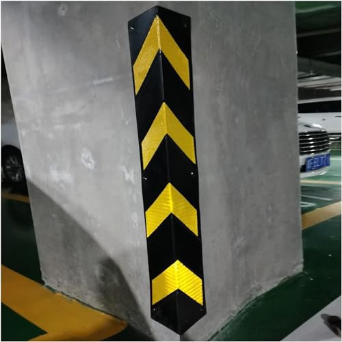 LNNW Protector de esquina de pared for garajes de estacionamiento, protectores de esquina de almacén de goma, taller reflectante, almacén de 1cm de espesor para la Protección de Las Columnas de Garaje