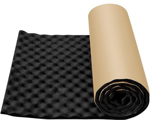 Putentfun Noise Insulation Soundproofing Foam - 200 X 50 X 2 cm Egg Crate Sound Proof Acoustic Foam Panels - Sound Dampening Panels for HVAC, Pipe, Machine, Wall and Door