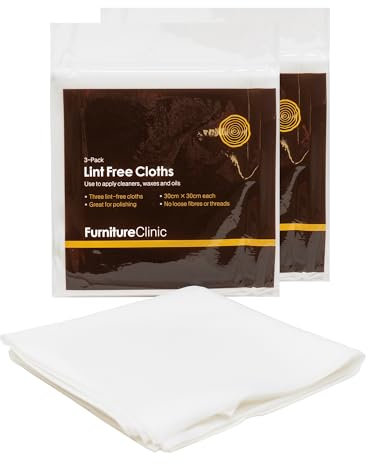 Furniture Clinic 6 Pack Of Lint Free Cleaning Cloths - 6 Cleaning Cloths For Cleaning, Oiling Wooden Furniture, Applying Wood Waxes & More