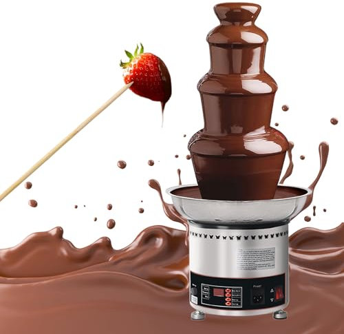 AIZYR Fuente Comercial De Chocolate Fuente De Chocolate Eléctrico De Acero Inoxidable, Máquina De Fuente De Olla Caliente Chocolate, Salsa De Barbacoa, Queso, Licor,4 Tiers