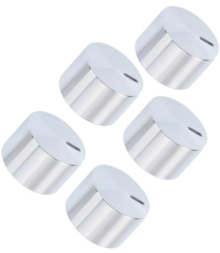 Gadpiparty 5pièces Boutons de Remplacement Argenté pour Plaques de Cuisson et Fours Boutons de Commande pour Cuisinières à Gaz Détachées
