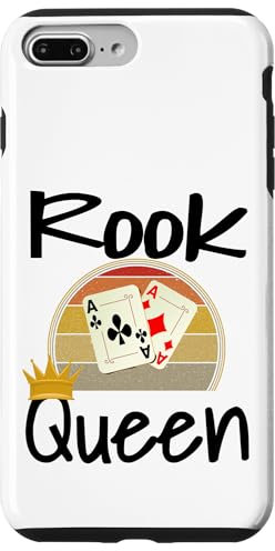 Coque pour iPhone 7 Plus/8 Plus Jeu de cartes amusant Rook Queen gagnant pour maman, mère, grand-mère