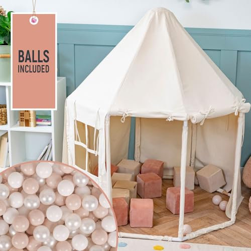 KiddyMoon Spielzelt Kinderzelt Mit 100 Bälle Faltbare Für Kinder Pavillon Förmiges Kinderhaus Leicht Zu Montieren Zum Spielen Für Drinnen Und Draußen
