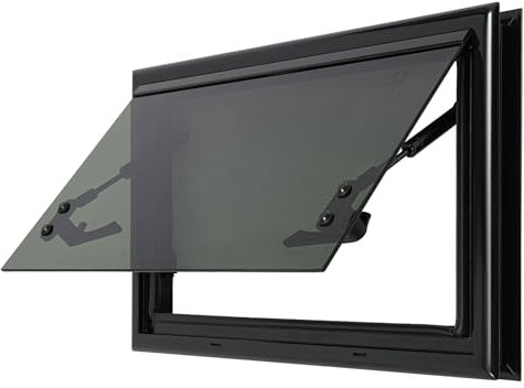 Fenêtre de camping-car, caravane, camping-car, avec moustiquaire et protection solaire, convient pour les véhicules de camping et les caravanes (bord d'angle droit, 500 x 300 mm)