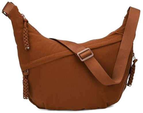 TIAASTAP Halbmond Umhängetasche Nylon Groß Halfmoon Crossbody Bag Women Slouchy Hobo Bauchtasche Crossbag Damen-Schultertaschen mit verstellbarer Schultergurt