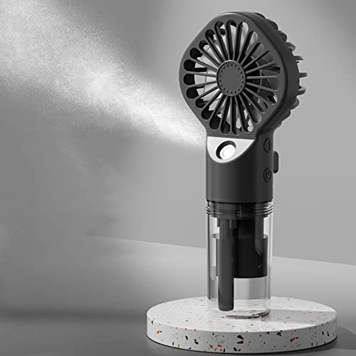 Pocket Mini Handheld Fans, USB Rechargeable Portable Misting Fan with 4 Adjustable Speed, Battery Operated Personal Mister Fan Spray Water Mist Fans for Outdoor Camping Travelling (Black)