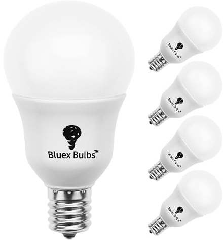 4 Pack BlueX G14 LED Bulb 4 Pack – E17 Intermediate Base, 6W (60W Equivalent), 600 Lumens, Non-Dimmable 120V Small Globe LED Bulb for Kitchen, Pendant Fixtures, Dinning Room (5000K - Daylight)