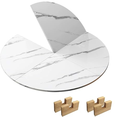 Extensor De Tablero Redondo Plegable, 1m 1.1m 1.2m 1.3m 1.4m 1.5m 1.6m 1.7m 1.8m Diametro, Sin Patas, Solo Tableros, Tableros De Sustitucion Temporal, Facil De Guardar - Textura Marmol(1.6m)