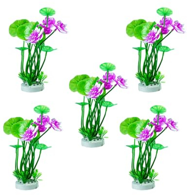 BRABOSTON Künstliche Lotus-Simulationslandschaft, große Pflanze, Aquarium, Landschaftsbau, Aquarien, Wasser