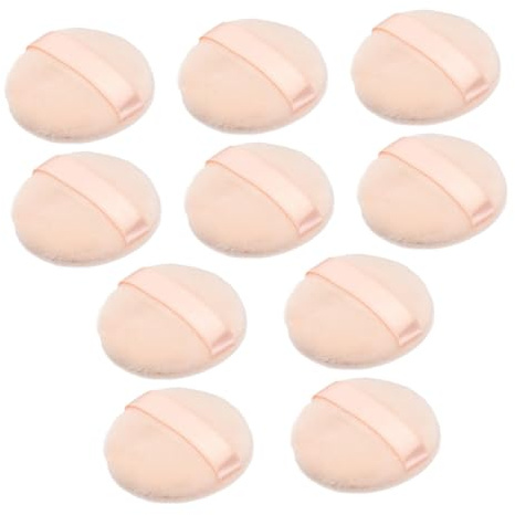 DECOMELODY 20 Pièces Houppettes de Maquillage en Éponge Rose, Portable et Distribution Uniforme de Poudre, pour Retouches Nez et Contour des Yeux